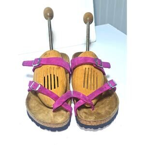 Birkenstock Women's Mayari Leather Sandal Festival Fuchsia Magenta Size 40